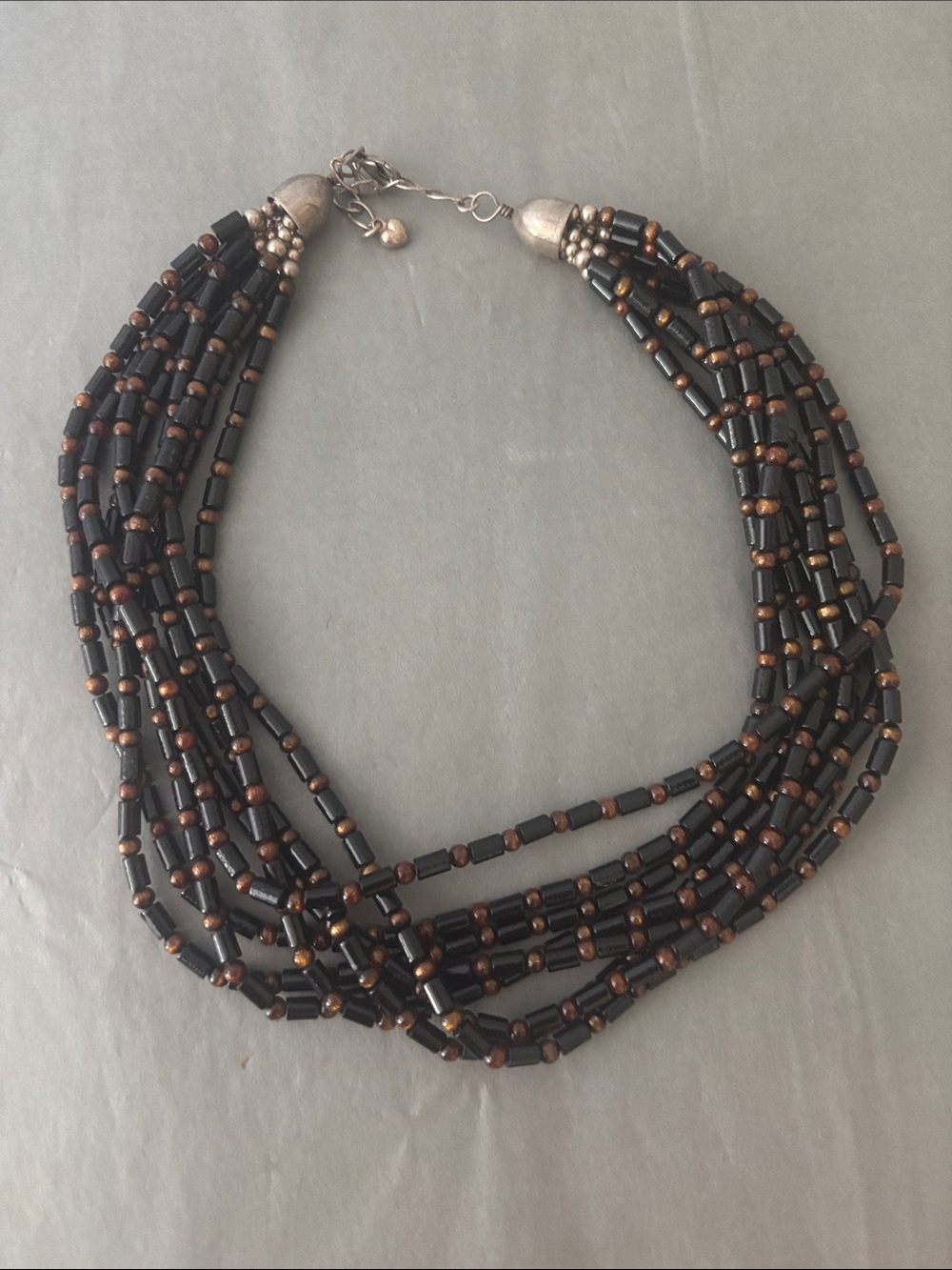 Jay King necklace DTR stamped 925 wooden beads